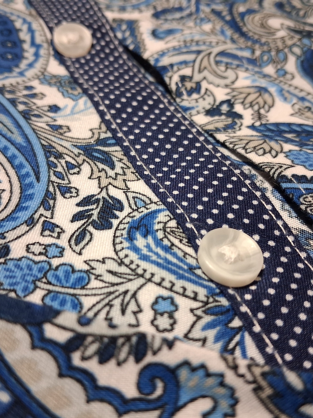 E&Z Blue Paisley Long-Sleeve Dress Shirt - Picture 4 of 5